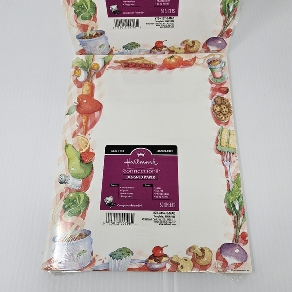 Hallmark Computer Paper 100 Sheets Food Themed Picnic Party Menu Invitations New - Picture 5 of 8